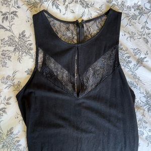 Size small Express body suit with lace detail and cut out. Full butt $15